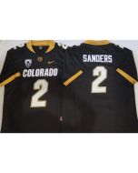 Men's Colorado Buffaloes Black #2 Sanders Stitched Jersey (Style 2)