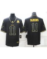 Men's Dallas Cowboys #11 Micah Parsons Black Golden Edition Limited Stitched Jersey