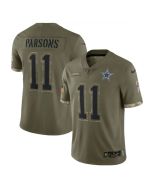 Men's Dallas Cowboys #11 Micah Parsons Olive 2022 Salute To Service Limited Stitched Jersey