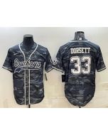 Men's Dallas Cowboys #33 Tony Dorsett Grey Camo With Patch Cool Base Stitched Baseball Jersey