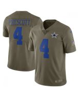 Men's Dallas Cowboys #4 Dak Prescott Olive Salute to Service Limited Stitched NFL Jersey