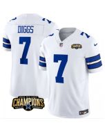 Men's Dallas Cowboys #7 Trevon Diggs White 2023 F.U.S.E. NFC East Champions Patch Stitched Football Jersey