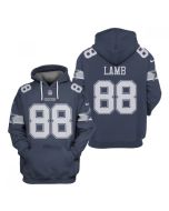 Men's Dallas Cowboys #88 CeeDee Lamb 2021 Navy Pullover Hoodie
