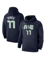 Men's Dallas Mavericks #11 Luka Doncic Navy City Edition Name & Number Pullover Hoodie
