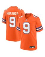 Men's Denver Broncos #9 Talanoa Hufanga Orange Mile High Collection 1977 Throwback Player Game Jersey