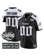 Men's Denver Broncos Black Alternate F.U.S.E 2025 Afc West Champions Patch "Gothic Mile High Shadows Edition" Vapor Limited Stitched Football Custom Jersey (Black)