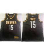Men's Denver Nuggets #15 Nikola Jokic Black With NO.6 Patch Stitched Jersey