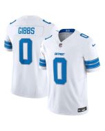Men's Detroit Lions #0 Jahmyr Gibbs White 2025 F.U.S.E. Vapor Limited Stitched Jersey (White)