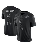 Men's Detroit Lions #1 Jameson Williams Black 2026 Salute to Service Vapor F.U.S.E. Limited Jersey