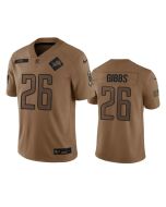 Men's Detroit Lions #26 Jahmyr Gibbs 2023 Brown Salute To Service Limited Stitched Jersey