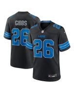 Men's Detroit Lions #26 Jahmyr Gibbs Black 2nd Alternate Game Jersey