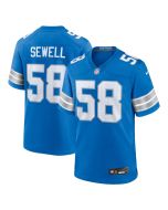 Men's Detroit Lions #58 Penei Sewell Blue Game Jersey (Blue)