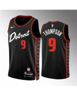 Men's Detroit Pistons #9 Ausar Thompson Black 2023/24 City Edition Stitched Basketball Jersey