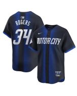 Men's Detroit Tigers #34 Jake Rogers 2024 Navy City Connect Cool Base Limited Stitched Jersey