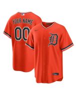 Men's Detroit Tigers Orange Cool Base Stitched Custom Jersey (Orange)