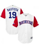 Men's Dominican Republic Baseball #19 Jose Bautista White 2017 World Baseball Classic Stitched WBC Jersey