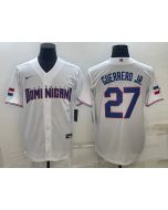 Men's Dominican Republic Baseball #27 Vladimir Guerrero Jr. 2023 White World Baseball Classic Stitched Jersey