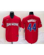 Men's Dominican Republic Baseball #44 Julio Rodriguez 2023 Red World Baseball Classic Stitched Jersey