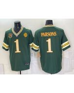 Men's Green Bay Packers #1 Micah Parsons Green With Patch 2026 Rivalries Collection Game Jersey (Style 2)