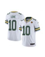 Men's Green Bay Packers #10 Jordan Love White Vapor Limited Throwback Stitched Football Jersey