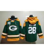 Men's Green Bay Packers #28 A.J. Dillon Green Lace-Up Pullover Hoodie