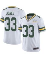 Men's Green Bay Packers #33 Aaron Jones White 2021 Super Bowl LV Stitched NFL Jersey