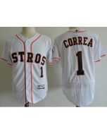 Men's Houston Astros #1 Carlos Correa Gray Elite Stitched MLB Jersey