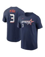 Men's Houston Astros #3 Jeremy Pena Navy 2025 City Connect Fuse Name & Number T-Shirt (Navy)