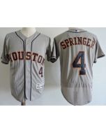 Men's Houston Astros #4 George Springer Gray Elite Stitched MLB Jersey