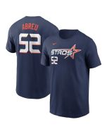 Men's Houston Astros #52 Bryan Abreu Navy 2025 City Connect Fuse Name & Number T-Shirt (Navy)
