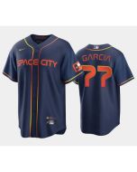 Men's Houston Astros #77 Luis Garcia 2022 Navy City Connect Cool Base Stitched Jersey (Navy)