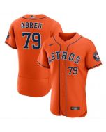 Men's Houston Astros #79 Jose Abreu Orange Flex Base Stitched Jersey