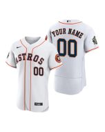 Men's Houston Astros Customized White 2022 World Series Flex Base Stitched Baseball Jersey