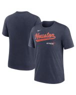 Men's Houston Astros Heather Navy 2025 City Connect Tri-Blend T-Shirt (Navy)