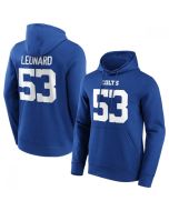Men's Indianapolis Colts #53 Shaquille Leonard Blue Hoodie