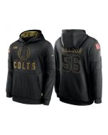 Men's Indianapolis Colts #56 Quenton Nelson 2020 Black Salute to Service Sideline Performance Pullover Hoodie