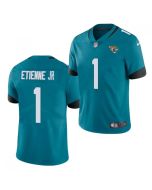 Men's Jacksonville Jaguars #1 Travis Etienne JR 2021 Teal Vapor Untouchable Limited Stitched Jersey