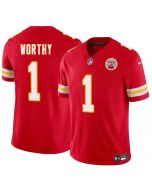 Men's Kansas City Chiefs #1 Xavier Worthy Red 2024 Draft F.U.S.E. Vapor Untouchable Limited Stitched Football Jersey