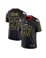 Men's Kansas City Chiefs #87 Travis Kelce Black 2018 Lights Out Color Rush Limited Stitched NFL Jersey