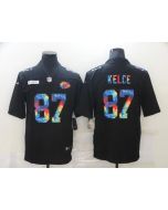 Men's Kansas City Chiefs #87 Travis Kelce Black Crucial Catch Limited Stitched Jersey