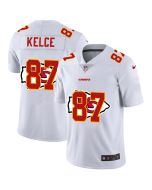 Men's Kansas City Chiefs #87 Travis Kelce White Shadow Logo Limited Stitched Jersey