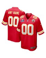 Men's Kansas City Chiefs Red Super Bowl LVIII Patch Custom Game Jersey