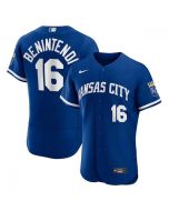Men's Kansas City Royals #16 Andrew Benintendi Blue Flex Base Stitched Jersey