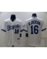 Men's Kansas City Royals #16 Bo Jackson White Cool Base Stitched Jersey