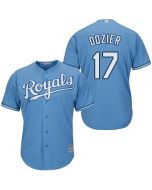 Men's Kansas City Royals #17 Hunter Dozier Little Blue Cool Base Stitched MLB Jersey