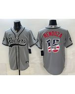 Men's Las Vegas Raiders #15 Fernando Mendoza Gray Vapor Limited Baseball Jersey (Style 2)