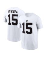 Men's Las Vegas Raiders #15 Fernando Mendoza White Name & Number T-Shirt (White)