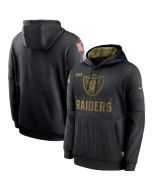 Men's Las Vegas Raiders 2020 Black Salute to Service Sideline Performance Pullover Hoodie