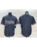 Men's Las Vegas Raiders Blank Black With Patch Cool Base Stitched Baseball Jersey