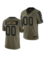 Men's Las Vegas Raiders Customized 2021 Olive Salute To Service Limited Stitched Jersey